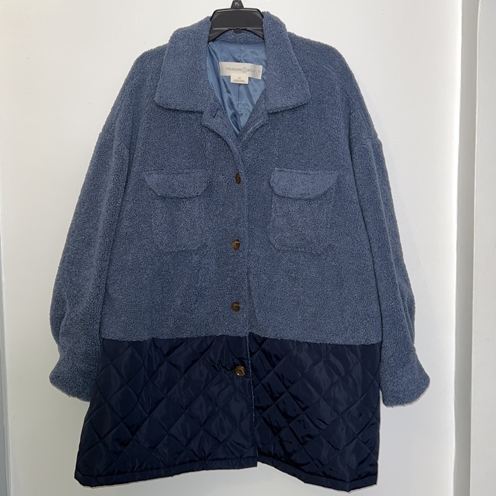 Treasure & Bond Mixed Media Shacket Size 3XL NWOT
